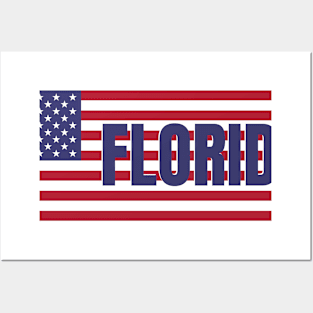 Florida State in American Flag Posters and Art